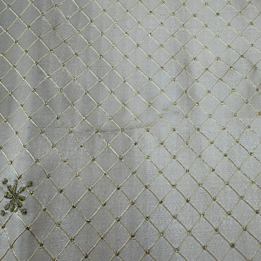 4 VTG Cloth Napkins Reversible Glitter Gold Starburst Christmas Embroidered